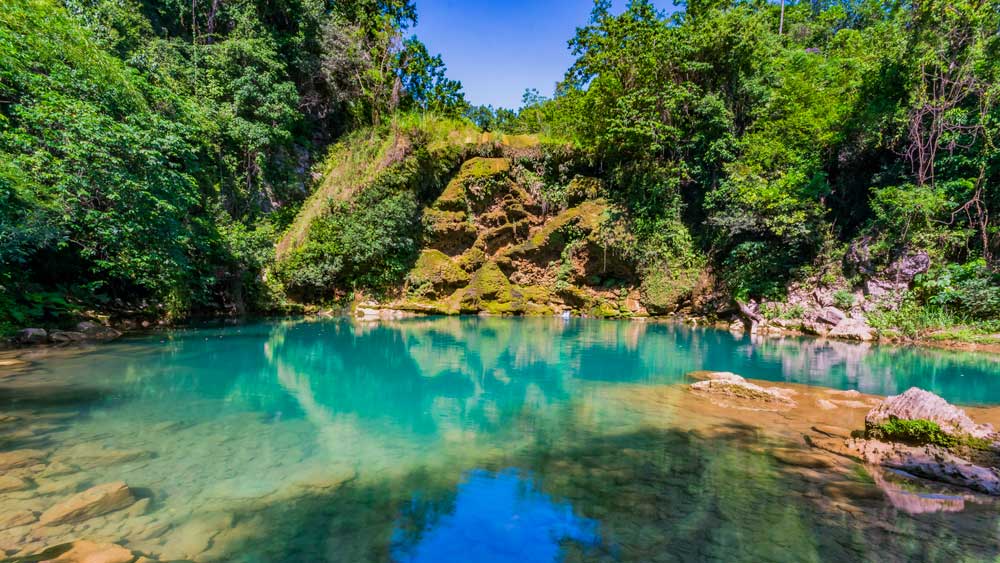 Turquoise pool at Saut Mathurine, Haiti