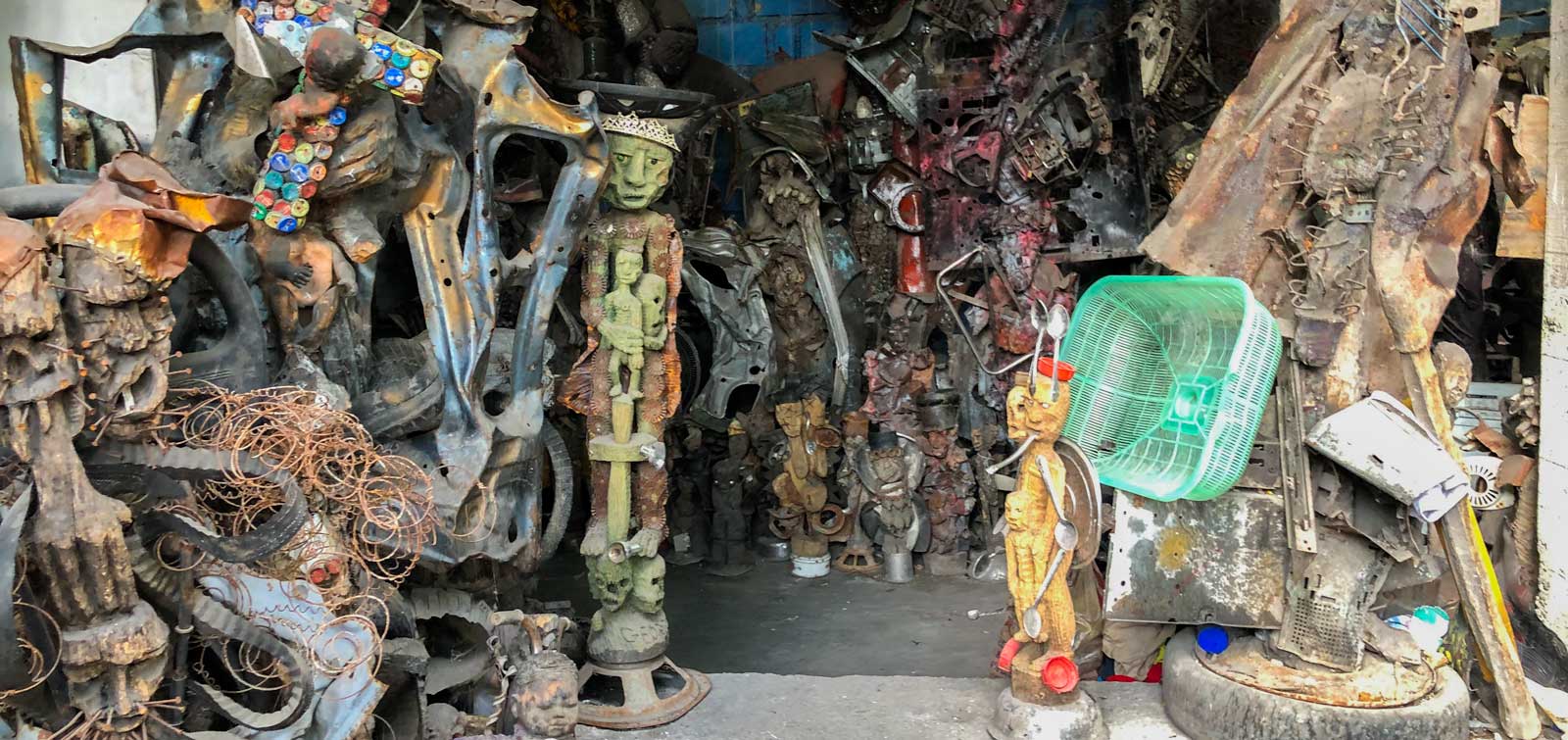 Sculptures on display at Atis Rezistans, Port-au-Prince, Haiti