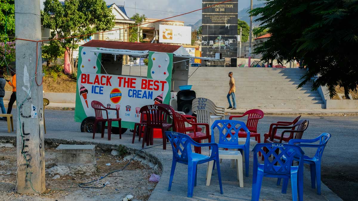 Ice cream and beer truck on Champ de Mars, Port-au-Prince