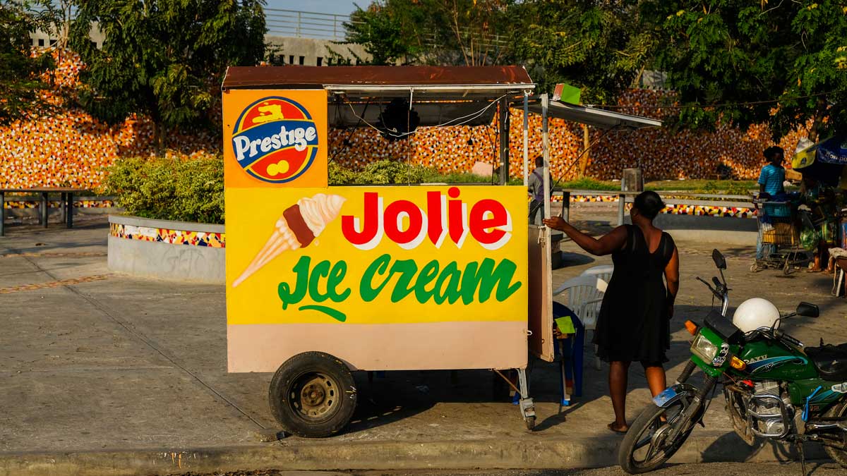 Ice cream and beer truck on Champ de Mars, Port-au-Prince