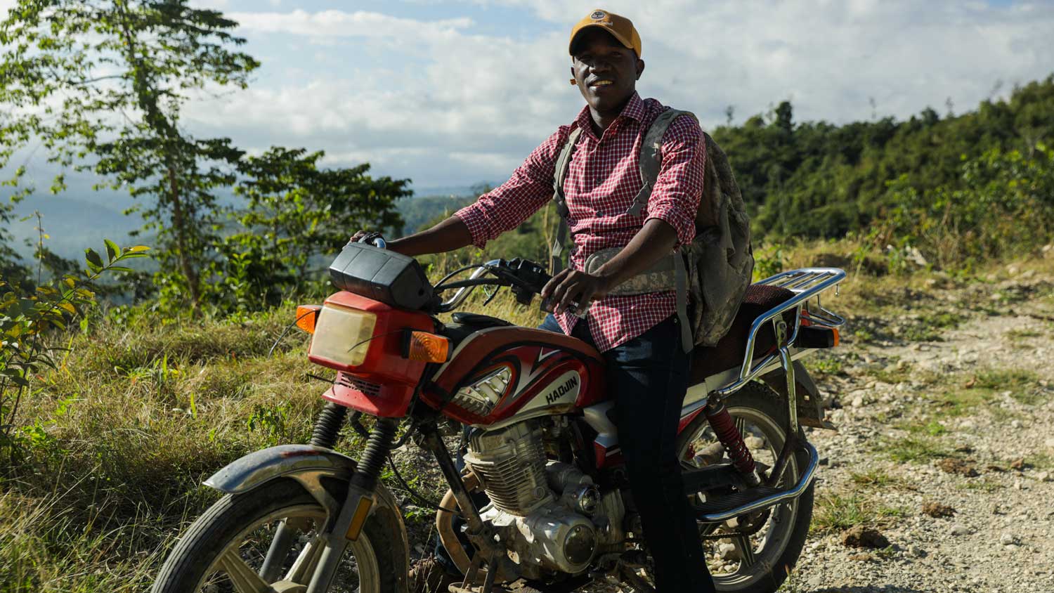 Moto driver in Port-au-Prince, Haiti