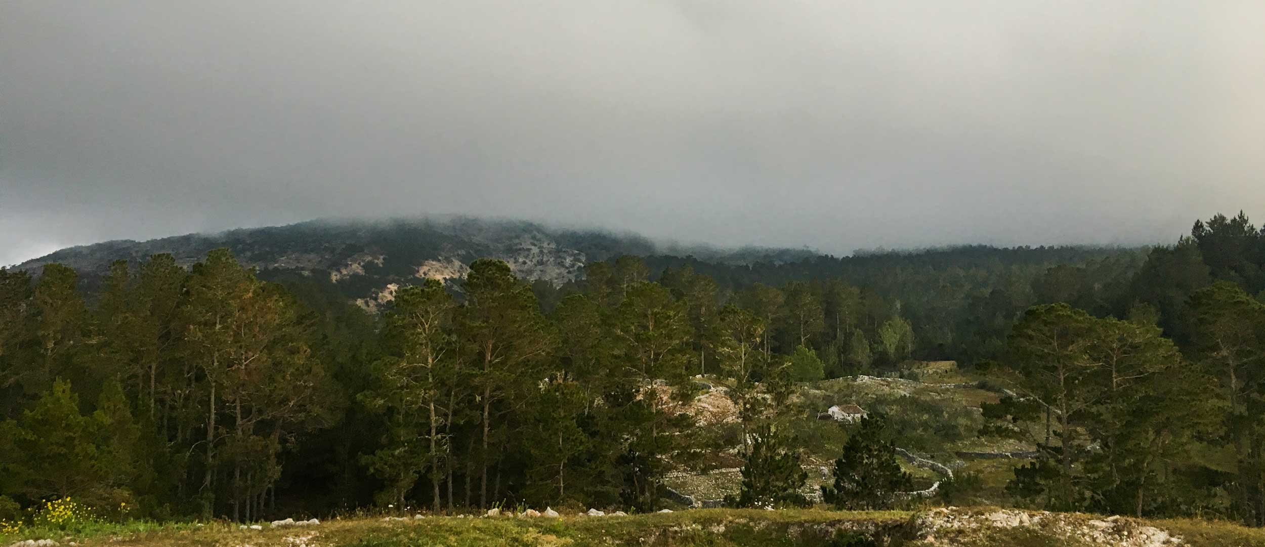 Clouds gathering over the peak of Pic La Selle, Haiti