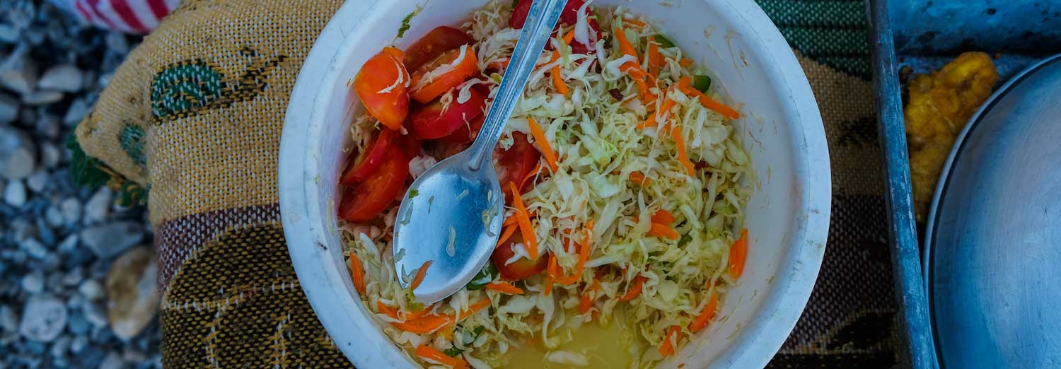 A bowl of Haitian pikliz