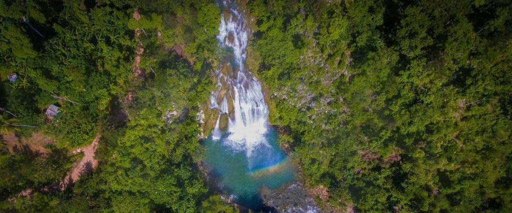 Vue aérienne de la cascade de Saut Mathurine, Haïti