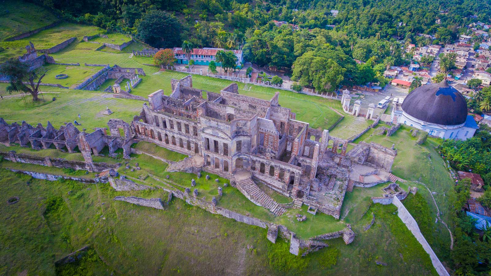 Aerial photo of the ruins of Sans-Souci Palace, Haiti