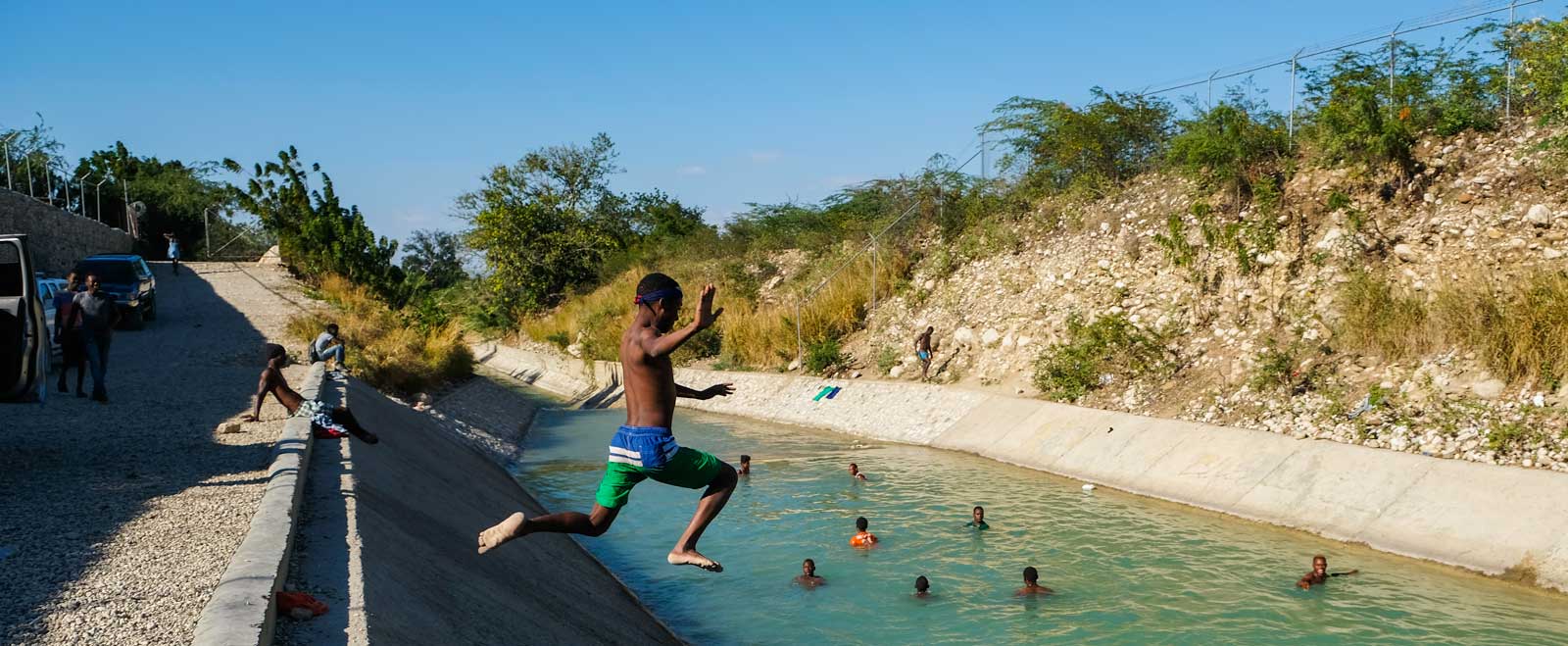 People swimming at Bassin Général, Croix-des-Bouquets, Haiti