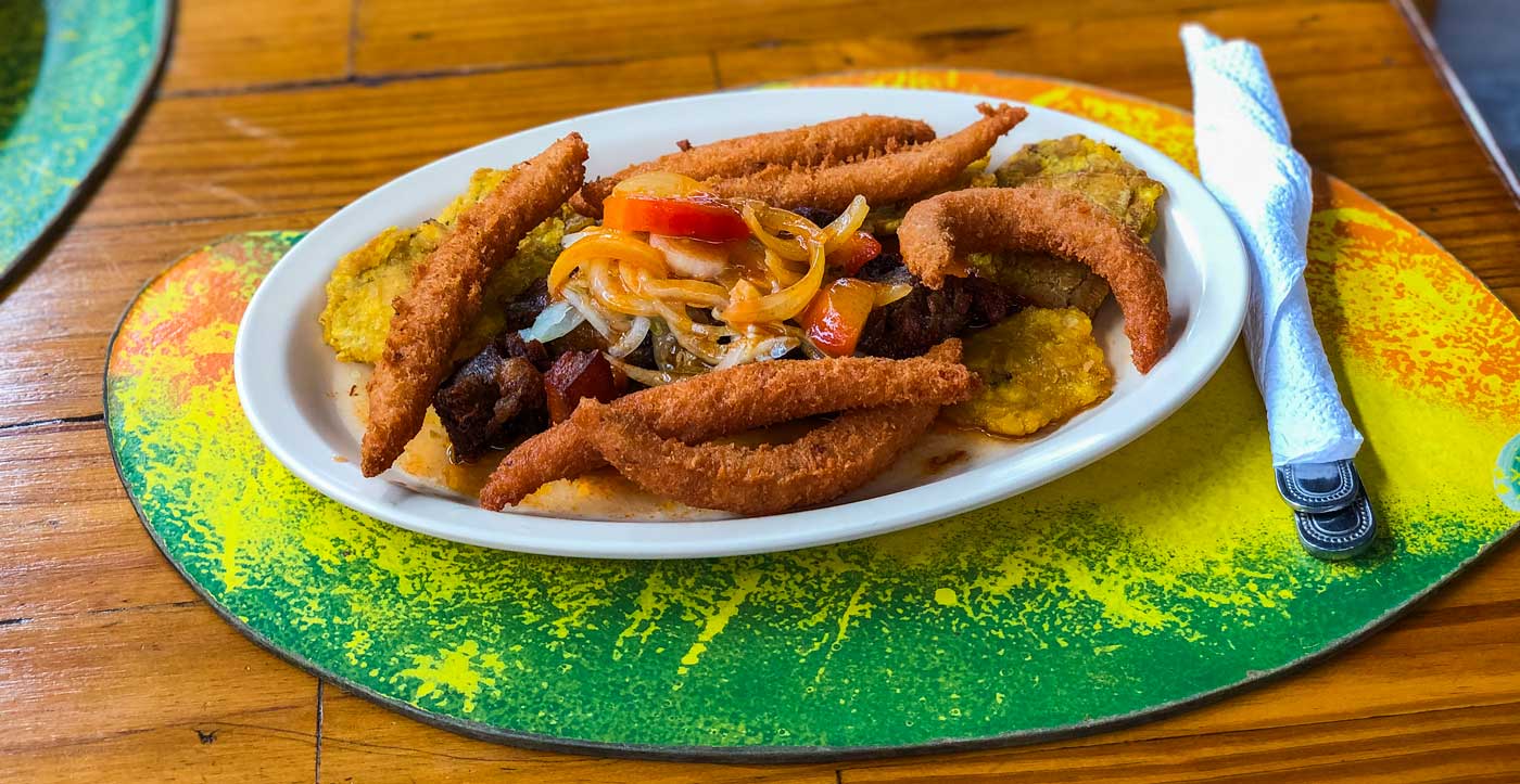 a plate of haiti food