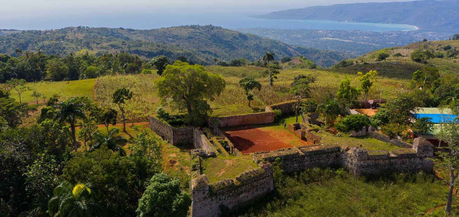 fort oge fortress on mountain top with ocean view