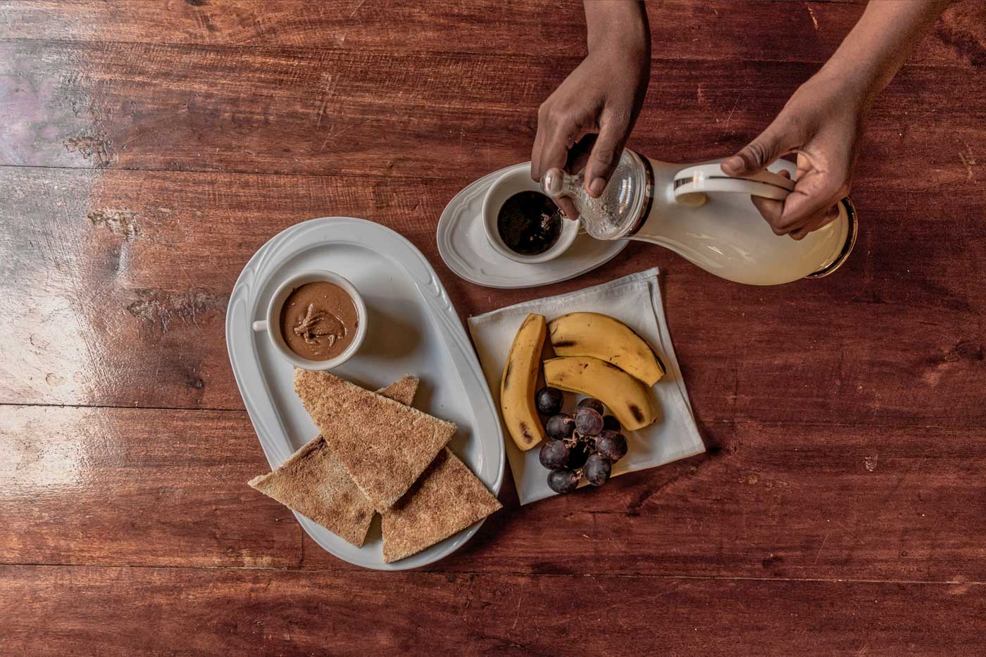 table with haitian coffee, ka