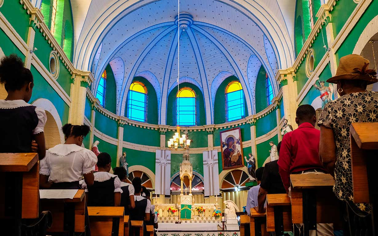 interior of church during service 